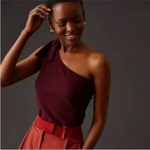 NWT Anthropologie Bishop + Young one shoulder bow top